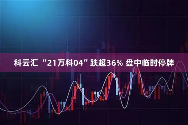 科云汇 “21万科04”跌超36% 盘中临时停牌