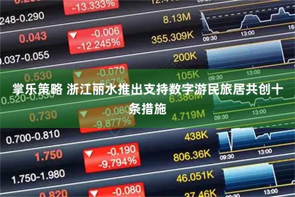 掌乐策略 浙江丽水推出支持数字游民旅居共创十条措施